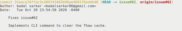 Thaw Commit Message 